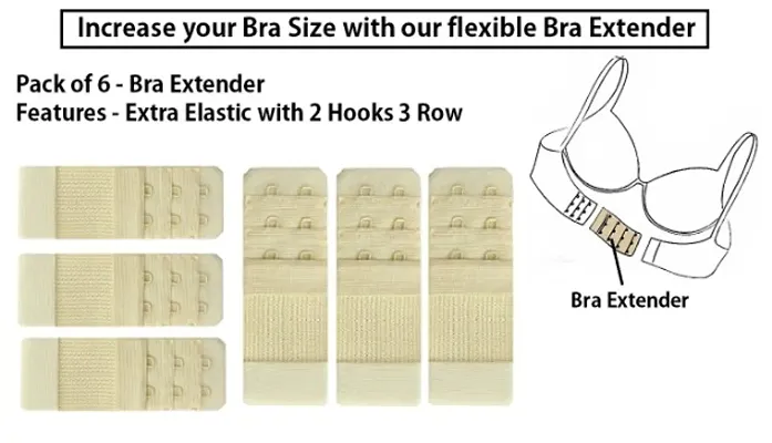 Bra Hook Extender - 2 Hook - 3 Eye (with Extra Elastic) Save Your Bra Increase Band Length_Bra Extensi