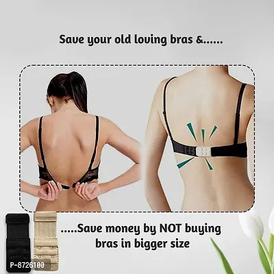 Bra Hook Extender - 2 Hook - 3 Eye (with Extra Elastic) Save Your Bra Increase Band Length_Bra Extensi-thumb3
