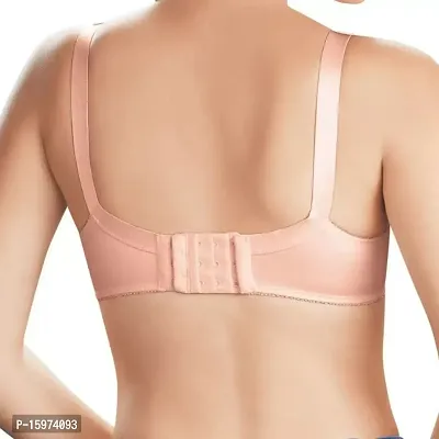 Fine Womens Polyester Bra Hook Extender 3 Hook 3 Eye Rows with Extra Elastic (Free Size) ndash; Pack 2-thumb3