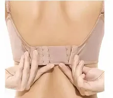 Fine Womens Polyester Bra Hook Extender 3 Hook 3 Eye Rows with Extra Elastic (Free Size) ndash; Pack 2-thumb4