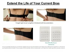 Womens Polyester Bra Hook Extender Fine Quality 4 Hook 4 Eye Rows (Free Size) ndash; Pack of 2-thumb1