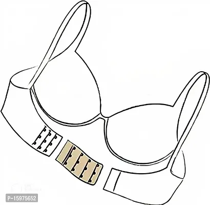 Womens Polyester Bra Hook Extender Fine Quality 4 Hook 4 Eye Rows (Free Size) ndash; Pack of 2-thumb3