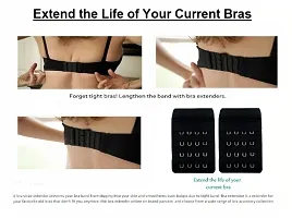 Womens Polyester Bra Hook Extender Fine Quality 4 Hook 4 Eye Rows (Free Size) ndash; Pack of 2-thumb1