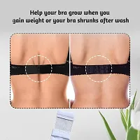 Womens Polyester Bra Hook Extender Fine Quality 2 Hook 3 Eye Rows with Extra Elastic (Free Size) ndash; Pack of 3-thumb1