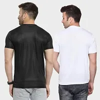 Stylish Multicoloured Polyester Round Neck Tees For Men Pack Of 2-thumb1