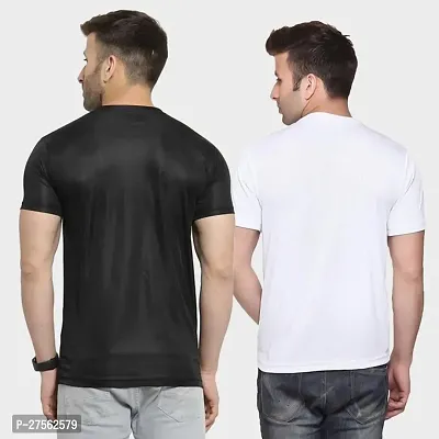 Stylish Multicoloured Polyester Round Neck Tees For Men Pack Of 2-thumb2