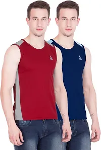 Stylish Multicoloured Polyester Round Neck Tees For Men Pack Of 2-thumb1