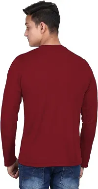 Stylish Maroon Polyester Round Neck Tees For Men-thumb4