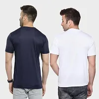 Stylish Multicoloured Polyester Round Neck Tees For Men Pack Of 2-thumb1