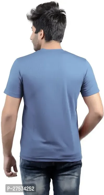 DSWS Sporty Solid Men V Neck Light Blue TShirt-thumb5