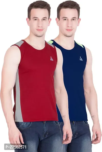 Stylish Multicoloured Polyester Round Neck Tees For Men Pack Of 2-thumb5