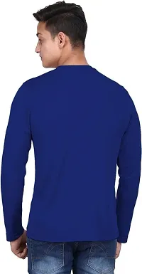 Stylish Blue Polyester Round Neck Tees For Men-thumb4