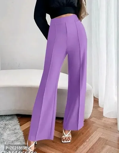 Classic Cotton Lycra Solid Trouser for Women