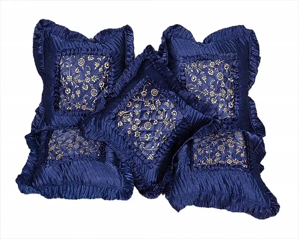 Luxury Cushion Cover Set Of 5 (Blue)