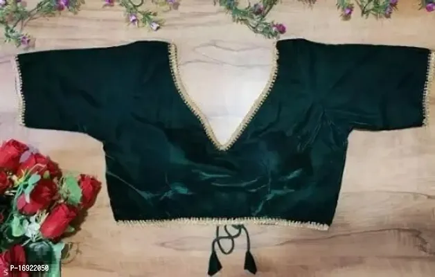 Stylish Green Velvet Other Stitched Blouses For Women-thumb0