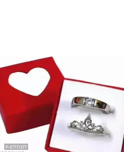Shimmering Silver Alloy Rings For Couples-thumb0