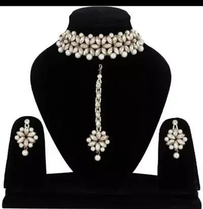 Elegant Designer Party and Wedding Wear Kundan Choker Necklace Set