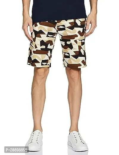 Stylish Fancy Cotton Solid Regular Shorts For Men-thumb0