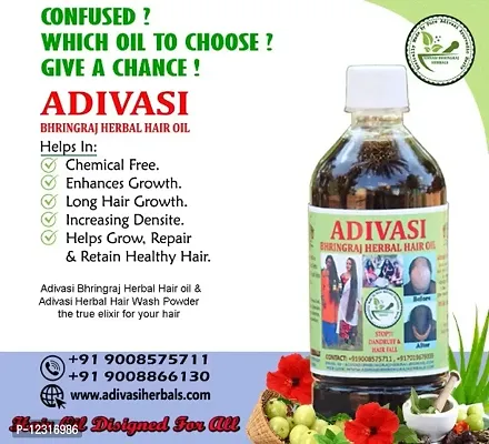 Adivasi Bhringraj Herbal Hair Oil 500ml (100% NATURAL .Basically Made By Pure Adivasi Ayurvedic Herbs)-thumb4