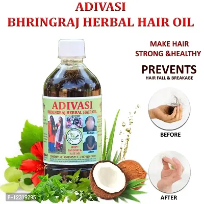 Adivasi Bhringraj Herbal Hair Oil 250ml (100% NATURAL .Basically Made By Pure Adivasi Ayurvedic Herbs)-thumb2