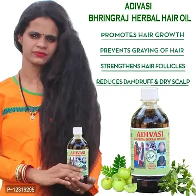 Adivasi Bhringraj Herbal Hair Oil 250ml (100% NATURAL .Basically Made By Pure Adivasi Ayurvedic Herbs)-thumb4