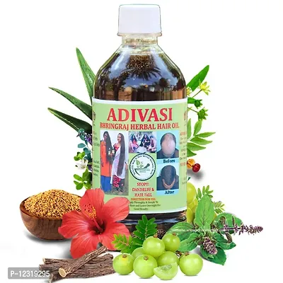 Adivasi Bhringraj Herbal Hair Oil 250ml (100% NATURAL .Basically Made By Pure Adivasi Ayurvedic Herbs)-thumb0