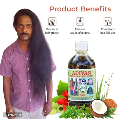 Adivasi Bhringraj Herbal Hair Oil 200ml (100% NATURAL .Basically Made By Pure Adivasi Ayurvedic Herbs)-thumb5