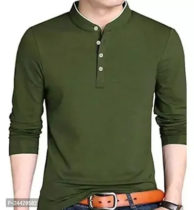 Reliable Green Cotton Solid Tshirt For Men