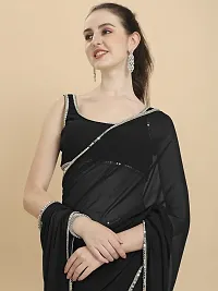 Classic Georgette Lace Work Saree with Blouse piece-thumb1