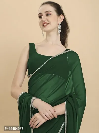 Classic Georgette Lace Work Saree with Blouse piece-thumb3