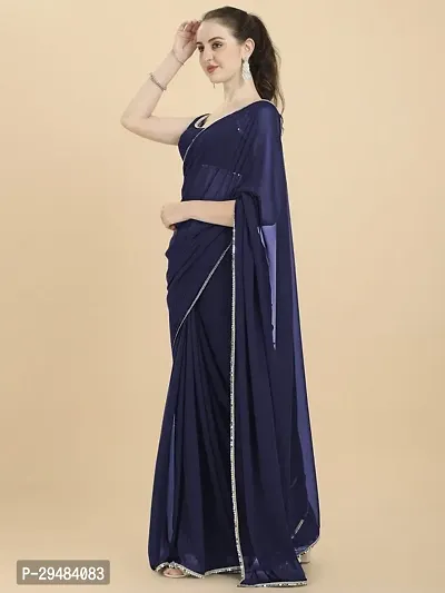 Classic Georgette Lace Work Saree with Blouse piece-thumb4