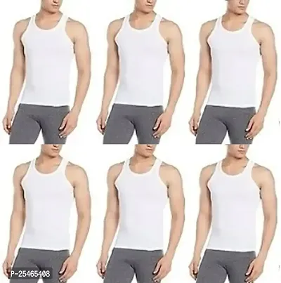 Branded Mens White RN 100% Cotton Vest for Men II Sleevless Innerwear Combo Vests Pack Of 6