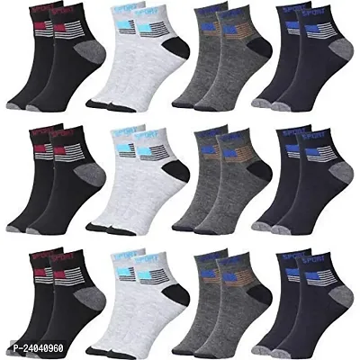 Socks for Men  Women Unisex Stylish Designer Ankle Length Socks - Pack of 12