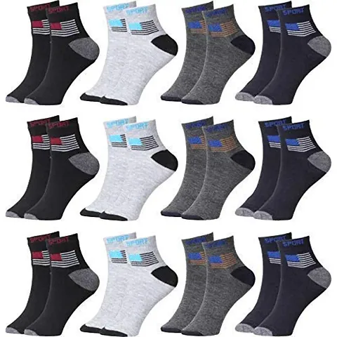 QRAFTINK? men's Soft and Pure Cotton Ankle Length Socks free size multicolor