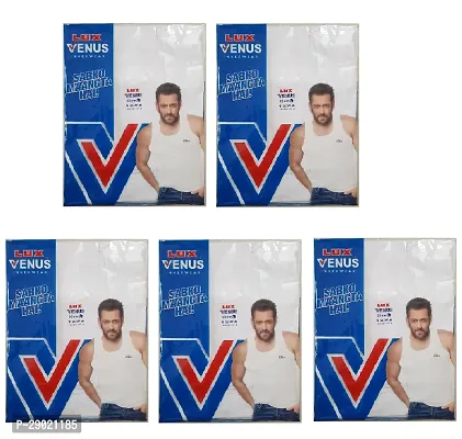 Mens Vest Pack Of 5 (Lux Venus), Gents Cotton White Vest-thumb0