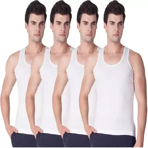 Men Vest Sleeveless Undershirts Baniyan For Pack of 4