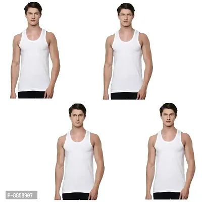 Men Cotton Vest Sleeveless Undershirts Baniyan For Pack of 4-thumb0