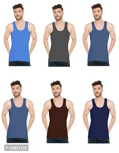 Mens Colour Vest Pack Of 6 (Lux Venus), Gents Cotton Multi Colour Vest