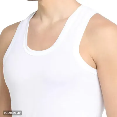 Branded Men's Cotton Vest - Sleeveless  White Sando Baniyan (Pack of 5)-thumb4