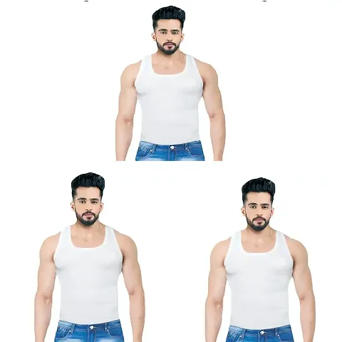 Pack Of 3 - Vest For Men RN Baniyan For Boys Mens II Sando Soft For Man II Plain Sleevless Ganji for Gents