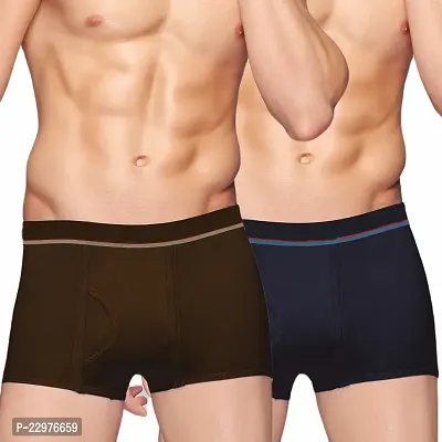 Classic Cotton Solid Basic Trunks for Men Pack of 2