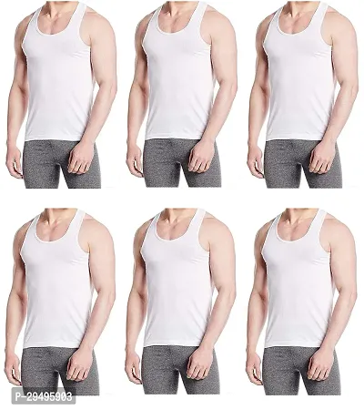 Stylish Cotton Solid Vest for Men Pack of 6