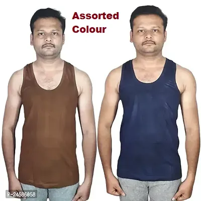 Mens Colour Vest Pack Of 2-thumb0