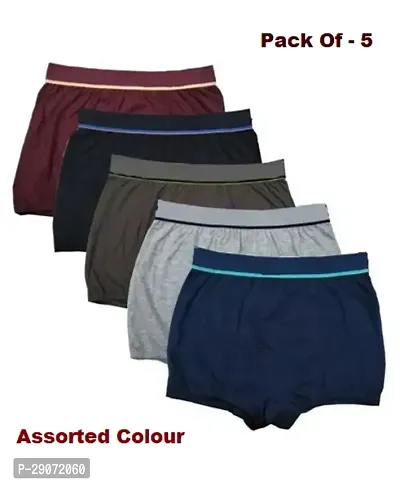 Pack Of 5 - Men Cotton Blend Underwear Assorted Colour Trunk-thumb0