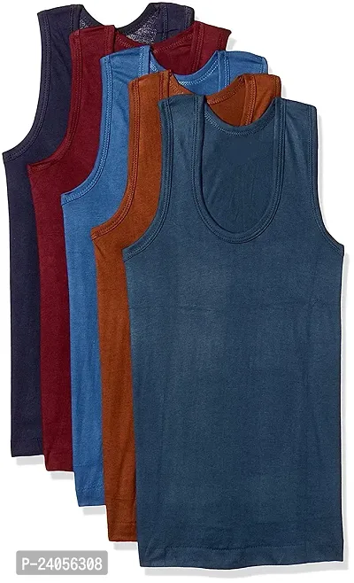 Mens Colour Vest Cotton Sleevless Pack Of 5-thumb0