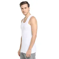 Branded Men's Cotton Vest - Sleeveless  White Sando Baniyan (Pack of 5)-thumb1