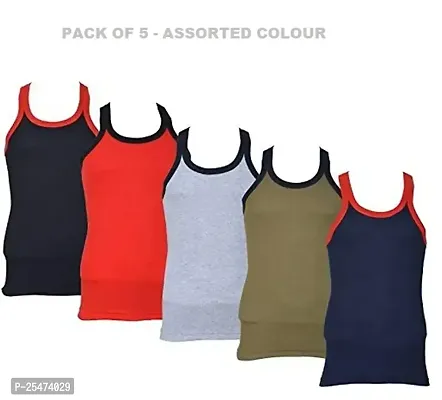 Pack of 5 - Mens Cotton Blend Gym Vests-thumb0