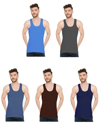 Mens Colour Vest Pack Of 5 (Lux Venus), Gents Colour Vest