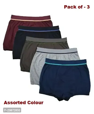 Pack Of 3 - Men Cotton Blend Underwear Assorted Colour Trunk-thumb0