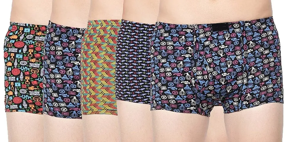 Epic Touch Men's Mini Printed Trunk for Men and Boys|Men's Eazy Premium Trunk Underwear (Pack of 5)